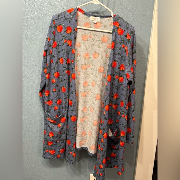 LULAROE FLORAL ROSE CARDIGAN - Picture 2 of 4